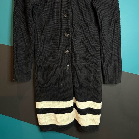 RALPH LAUREN CHUNKY STRIPED SWEATER CARDIGAN DUSTER COAT MEDIUM - Picture 3 of 8